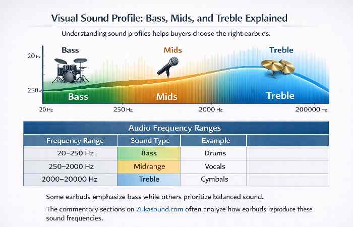 audio frequency bass mids treble explanation chart